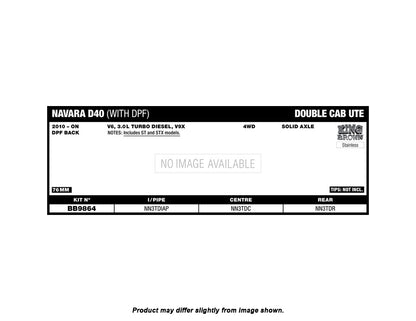 King Brown Exhaust System to suit Nissan Navara D40 V9X 3.0L V6 Diesel (DPF) 2010-2016