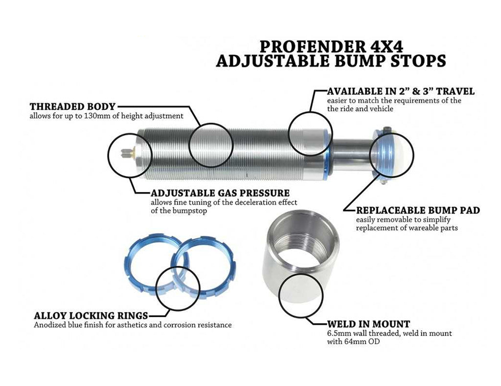 Profender 2.0 Threaded Bump Stop (50mm or 75mm Travel)