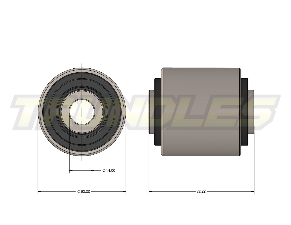 Trundles Rear Trailing Arm Bush (Upper & Lower) Kit to suit Nissan Patrol Y60/Y61 1987-2023