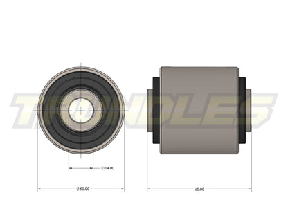 Trundles Rear Trailing Arm Bush Kit (Upper & Lower) to suit Nissan Terrano / Pathfinder R50 & Navara D23 1995-Onwards