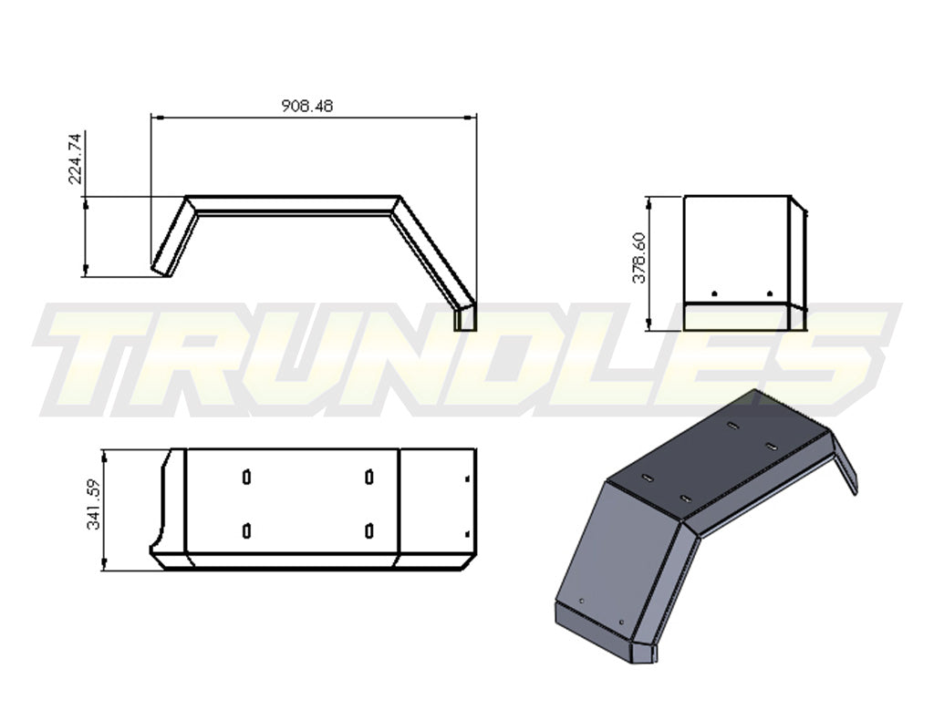 Trundles Alloy Deck Toolboxes & Guards (Pair) to suit Toyota Landcruiser 79 Series 1999-Onwards