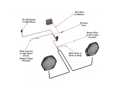 LED Autolamps Driving Light Patch Harness to suit Ford Ranger/Raptor/Everest PX2/PX3