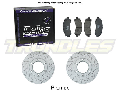 Delios Front Brake Upgrade Kit to suit Toyota Hilux RN/YN/LN106 (PAIR)