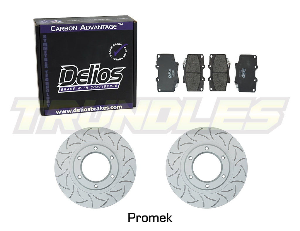 Delios Front Brake Upgrade Kit to suit Toyota Landcruiser Prado 90 Series 1996-2003 (PAIR)