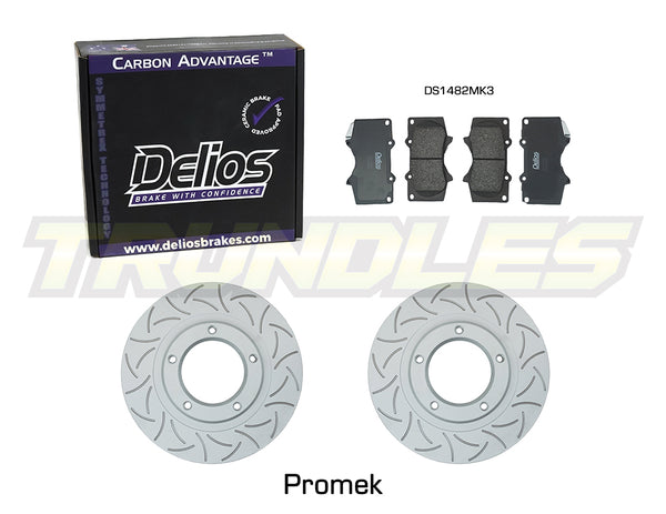 Delios Front Brake Upgrade Kit to suit Toyota Hilux 2005 - Onwards (without VSC)