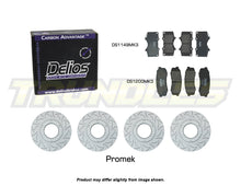 Delios Front & Rear Brake Upgrade Kit to suit Toyota Landcruiser Prado KZJ78 1987-1996