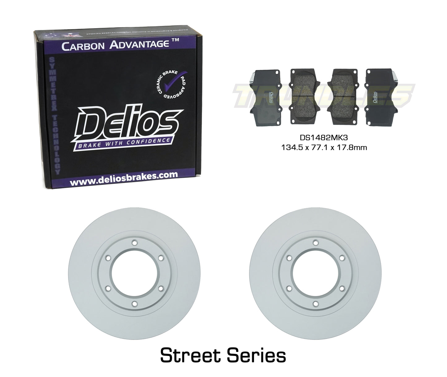 Delios Front Brake Upgrade Kit to suit Toyota Hilux N70 2010-2015 (with VSC)