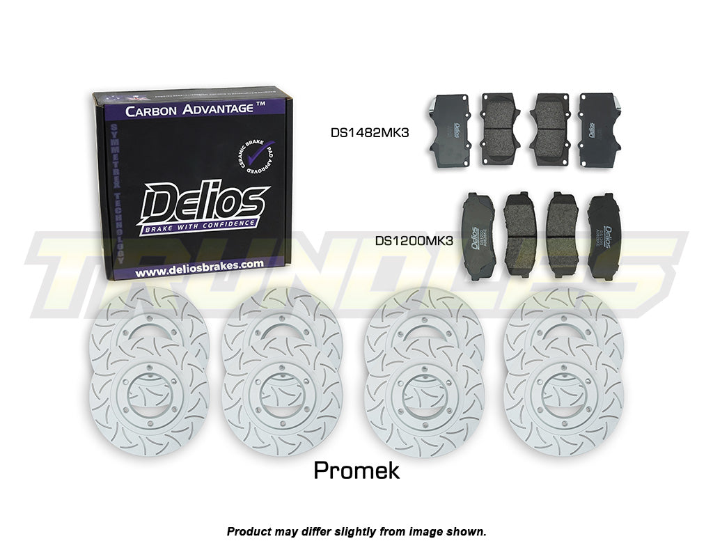Delios Front & Rear Brake Upgrade Kit to suit Toyota Landcruiser Prado 150 Series 2009-2023