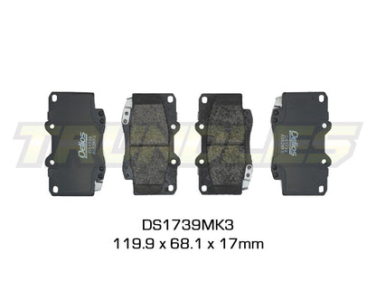Delios MK3 Front Brake Pads to suit Toyota Hilux N70 (Without VSC) 2005-2015 (297mm Rotor)