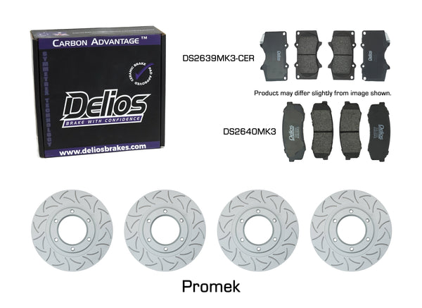 Delios Front & Rear Promek Brake Upgrade Kit to suit Toyota Landcruiser 300 Series 2022 - Onwards