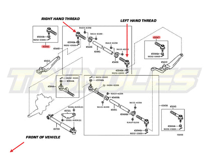 Track Rod Tie Rod End Kit to suit Toyota Landcruiser 80 Series 1990-1998