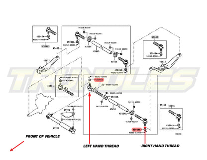 Drag Link Tie Rod End Kit to suit Toyota Landcruiser 80 Series 1990-1998