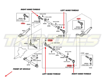 Complete Tie Rod End Kit to suit Toyota Landcruiser 80 Series 1990-1998