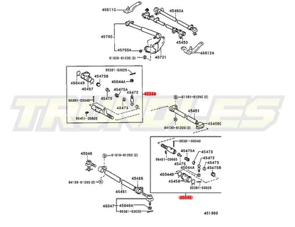 Upper/Lower Drag Link End Kit to suit Toyota Land Cruiser Models 1999-Onwards