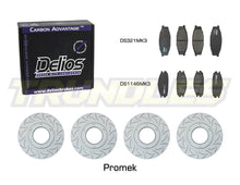 Delios Front & Rear Brake Upgrade Kit to suit Toyota Landcruiser 100 Series IFS 1998-2007