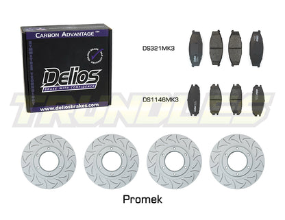 Delios Front & Rear Brake Upgrade Kit to suit Nissan Patrol GQ Y60 1987-1998