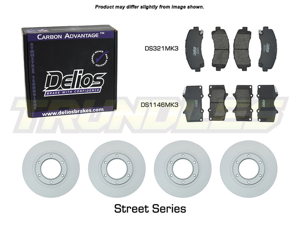 Delios Front & Rear Brake Upgrade Kit to suit Nissan Patrol GQ Y60 87-98