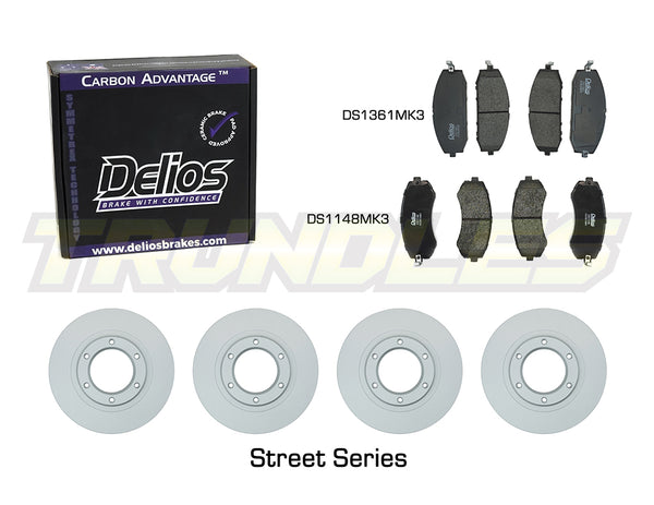 Delios Front & Rear Brake Upgrade Kit to suit Nissan Patrol GU Y61 97-07