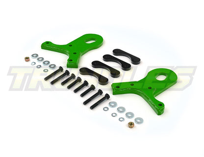 Trundles Heavy Duty Green Tow Point (Pair) to suit Toyota Landcruiser 75 Series 1984-1999