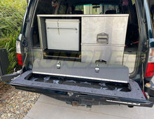 Huracan Tailgate Storage Solution lined with Marine Carpet to suit Toyota Landcruiser 80 series 1990-1998
