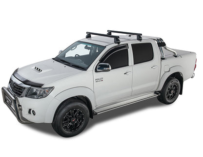 Rhino Rack Heavy Duty 2500 Black 2 Bar Roof Rack to suit Toyota Hilux N70/KUN26 2005-2015