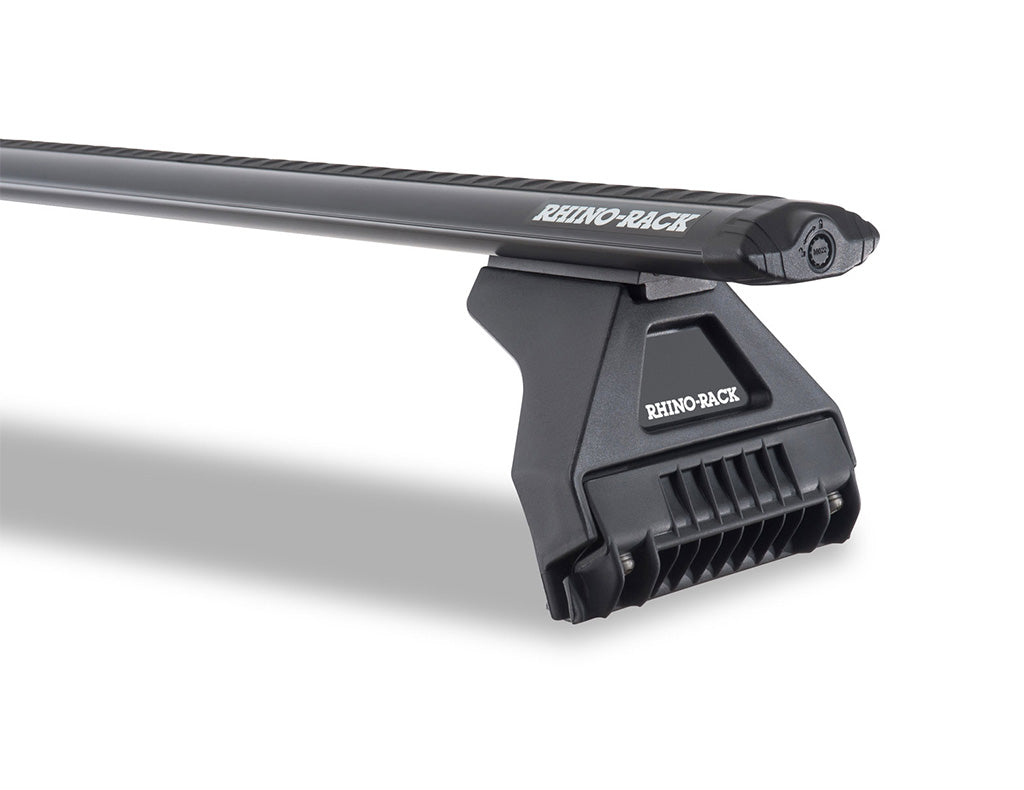 Rhino Rack Black Sportz 2-Bar Roof Rack with RL110 Legs to suit Toyota Landcruiser 79 Series Dual Cab 2007-Onwards