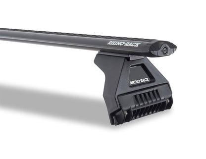 Rhino Rack Black Sportz 2-Bar Roof Rack with RL110 Legs to suit Toyota Landcruiser 79 Series Dual Cab 2007-Onwards