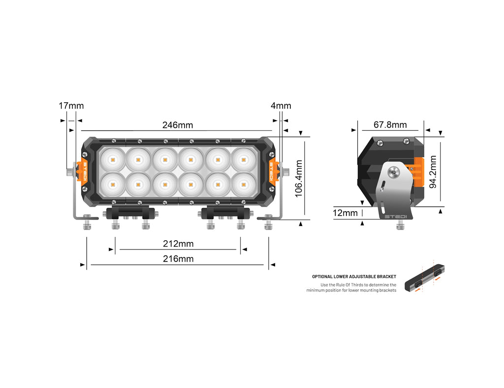 STEDI PRO 11" 12 LED Double Row Light Bar