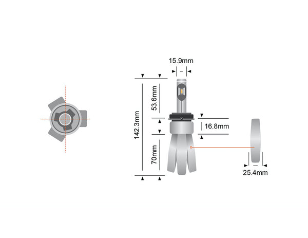 STEDI H11 Copper Head LED Bulbs (PAIR)