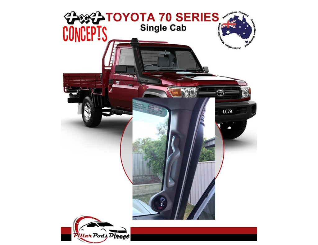 4x4 Concepts Single/Double Pillar Pod (52mm Gauge) to suit Toyota Landcruiser 79 Series 2016-Onwards
