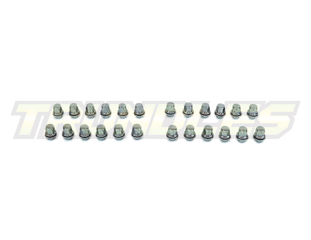 Wheel Nut Pack (24) - M12 x 1.25 Lug Nut (Shank & Washer) - CHROME