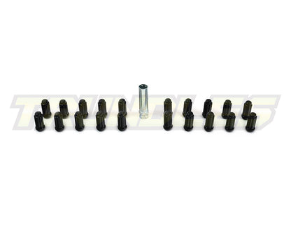 Wheel Nut Pack (20) - M14 x 1.5 Lug Nut - Spline Drive - BLACK