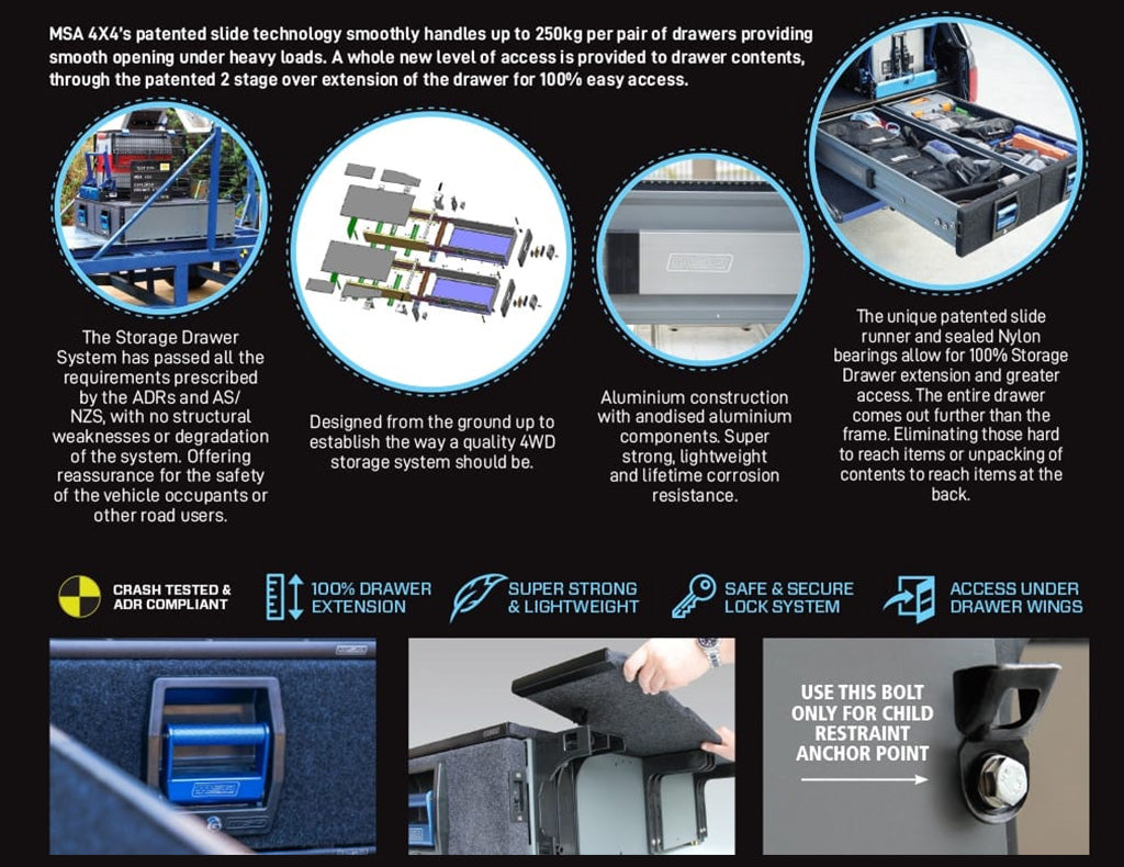 MSA Double Storage Drawer System to suit Isuzu D-Max 09/2020-Onwards