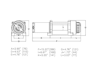 Novawinch ATV Electric Winch 4500lb - NVT4500