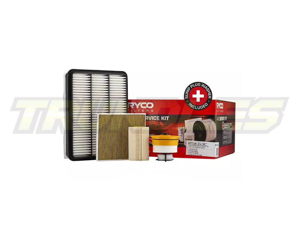 Ryco 4WD Service Filter Kit to suit Toyota Landcruiser 1VD-FTV 79/78/76 Series 2007-Onwards