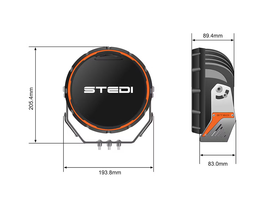 STEDI 7" Type-X Sport Plus Single/Pair LED Driving Lights