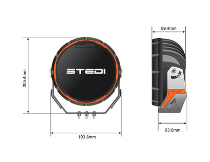 STEDI 7" Type-X Sport Plus Single/Pair LED Driving Lights