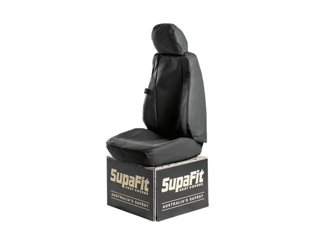 SupaFit Front Seat Covers to suit Toyota Hilux N80 Dual Cab 2025-Onwards (Black Canvas)