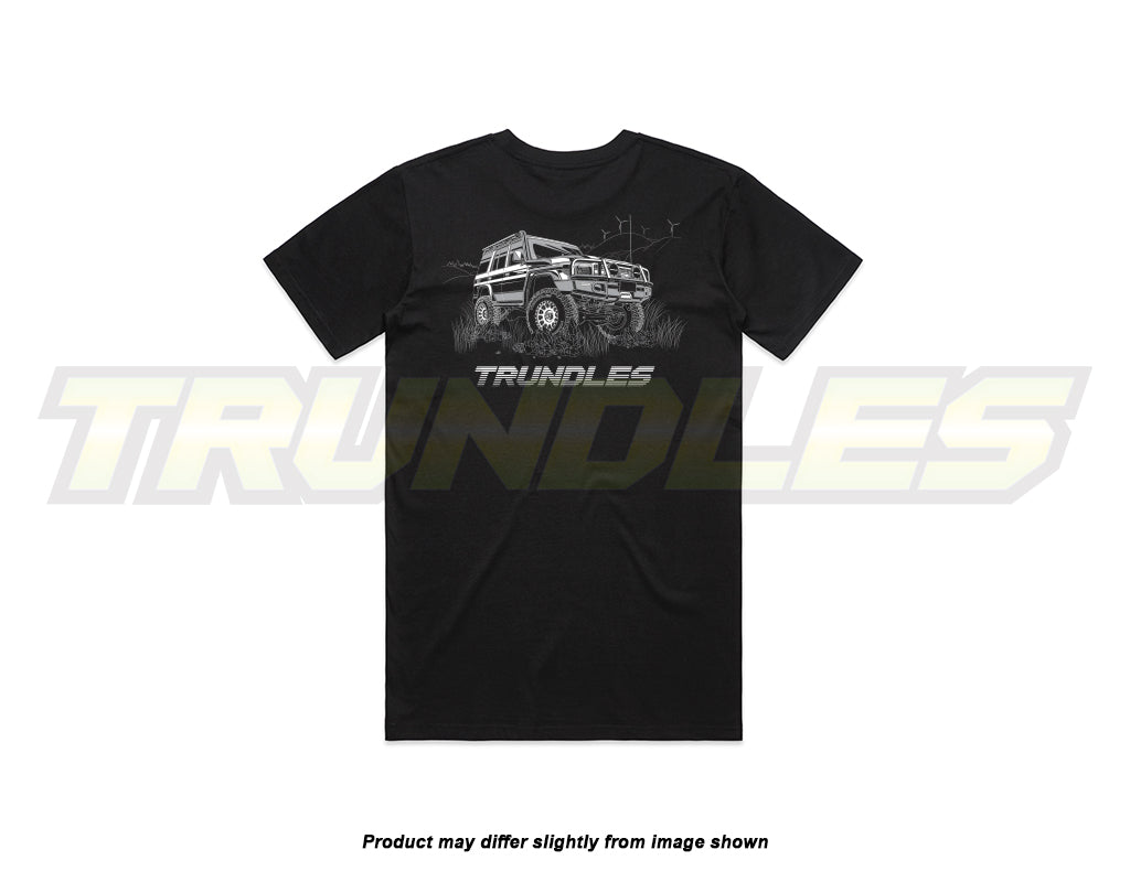 Trundles 76 Series Landcruiser Black & White T-Shirt