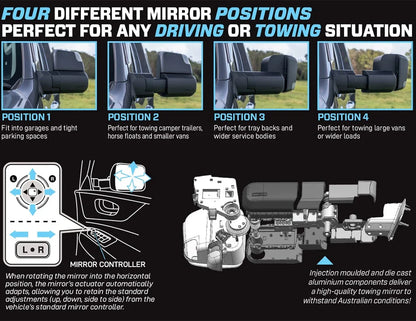 26110 | MSA Towing Mirrors to suit Landcruiser 300 Series GXL 07/2021-Onwards