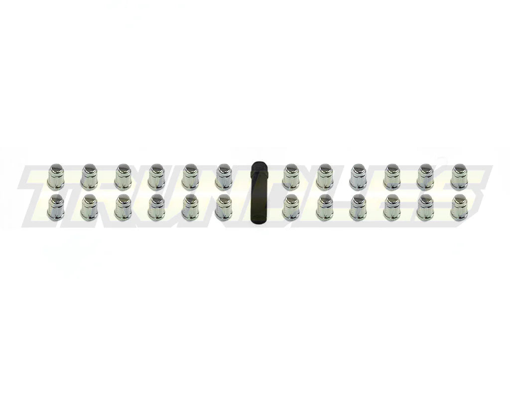 40385 | Wheel Nut Pack (24) - M12 x 1.25 Lug Nut - Spline Drive - CHROME