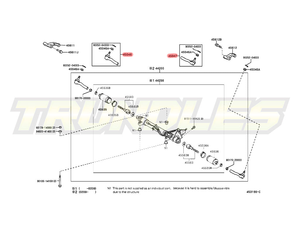 Inner & Outer Tie Rod End Kit to suit Toyota Land Cruiser 100 Series