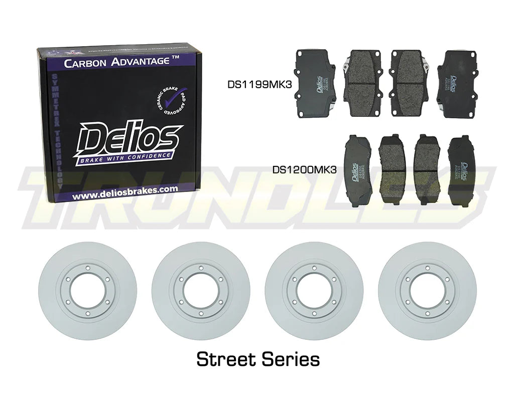 02767 | Delios Front & Rear Brake Upgrade Kit to suit Toyota Landcruiser 80 Series 1990-1998