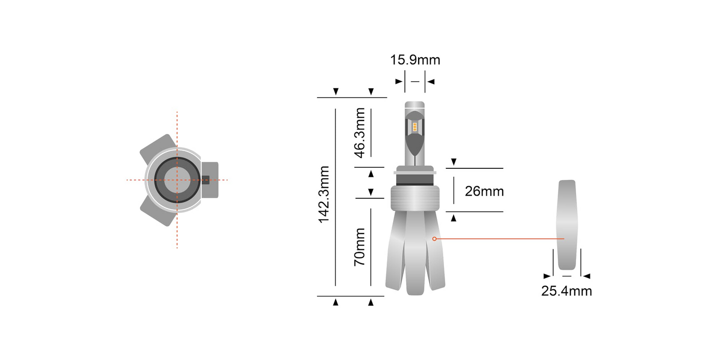 STEDI H7 Copper Head LED Headlight Upgrade Conversion Kit