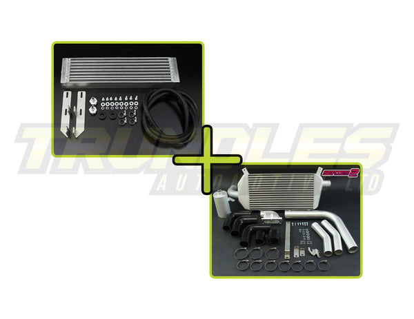 HPD Intercooler (Series 2) and Trans Cooler Combo Kit to suit Toyota Landcruiser 100/105 Series 1HZ 1998-2007 (Centre)