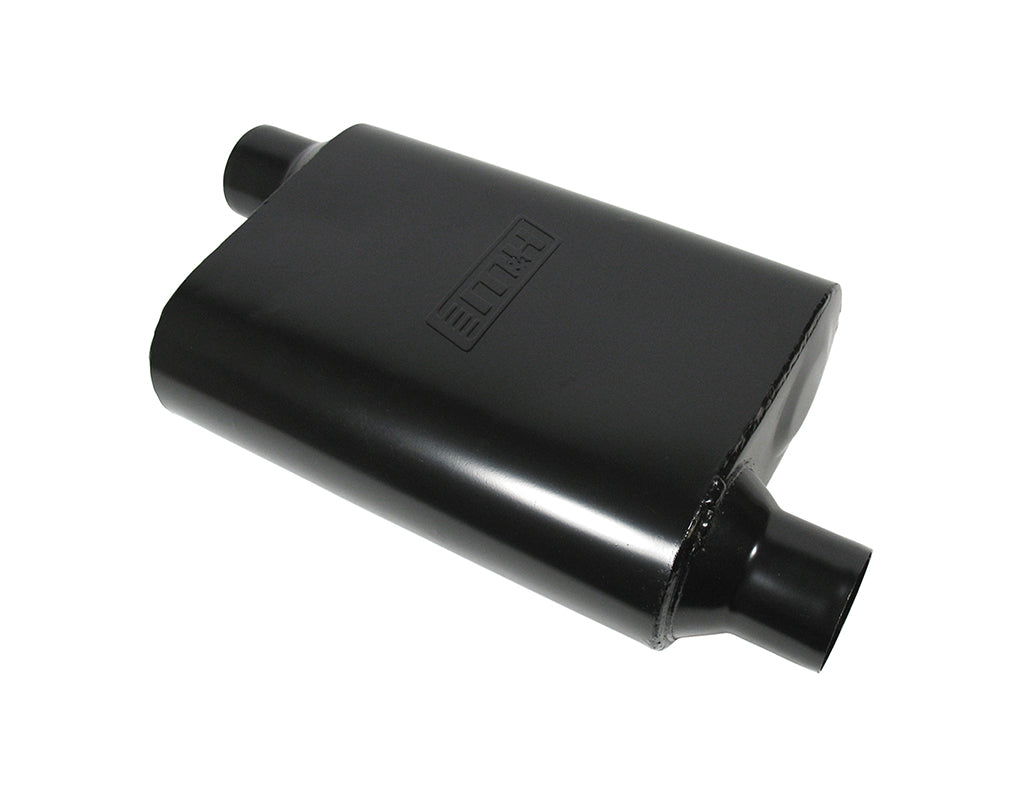 M&H 3" Muffler Offset in Offset out Steel Black