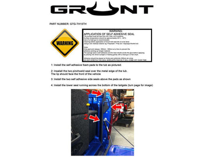 Grunt 4x4 Tailgate Seal Kit to suit Toyota Hilux N80 SR (Twin handle) 2015-Onwards
