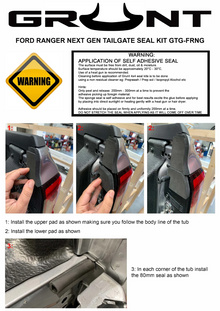 Grunt 4x4 Tailgate Seal Kit to suit Ford Ranger RA / Next Gen with Tub Liner 2022-Onwards