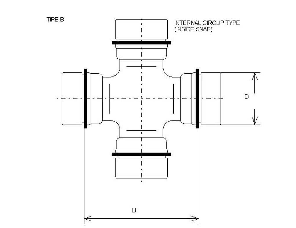GMB Rear Universal Joint (Internal Clips)