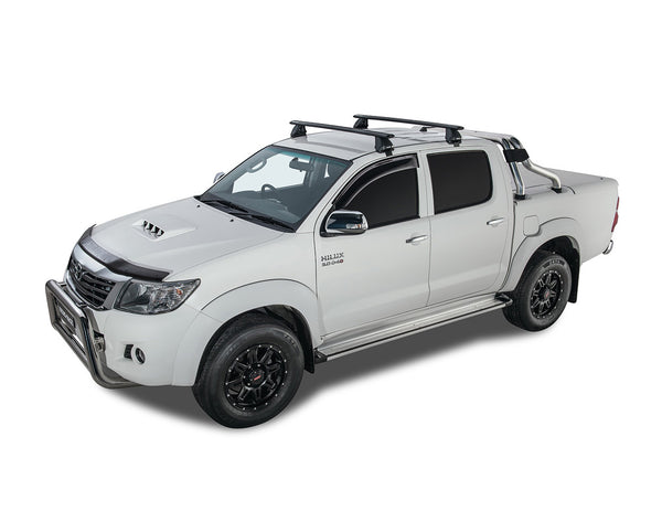 Rhino Rack Vortex 2500 Black 2 Bar Roof Rack to suit Toyota Hilux N70 2005-2015